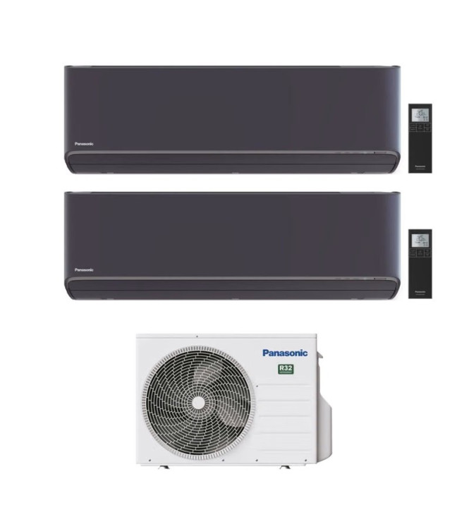 CONDIZIONATORE PANASONIC DUAL SPLIT ETHEREA GRAFITE 7000+9000 BTU WIFI INVERTER CU-4Z68TBE A++