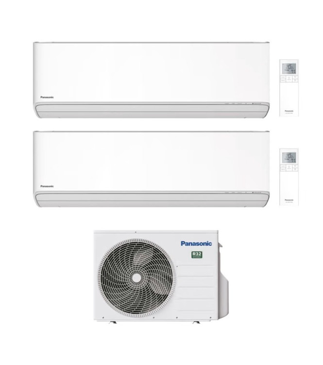 CONDIZIONATORE PANASONIC DUAL SPLIT ETHEREA BIANCO 9000+18000 BTU WIFI INVERTER CU-4Z68TBE A++