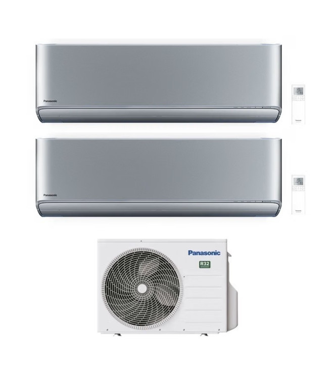 CONDIZIONATORE PANASONIC DUAL SPLIT ETHEREA SILVER 18000+18000 BTU WIFI INVERTER CU-4Z68TBE A++