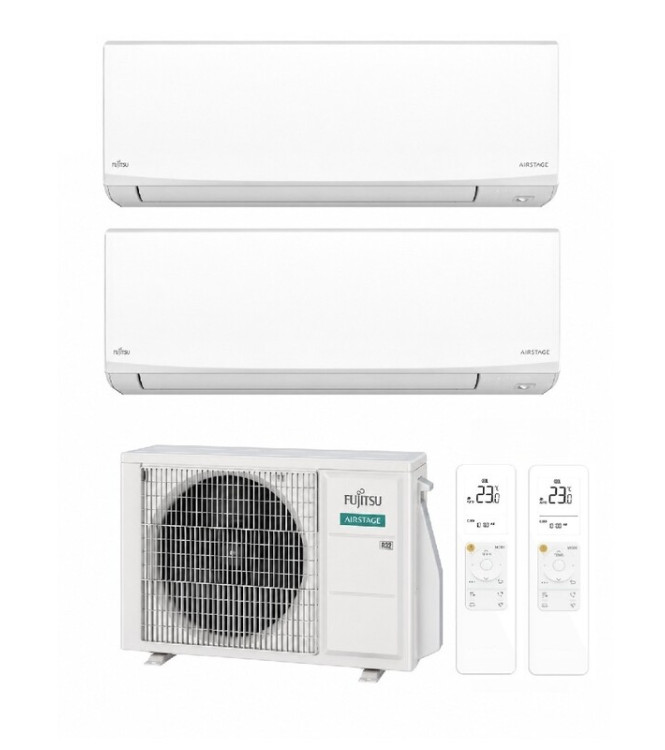 CONDIZIONATORE FUJITSU DUAL SPLIT KJ-W BIANCO 14000+14000 BTU WIFI INVERTER AOEG18KBCA3 A++ A+/5,4KW