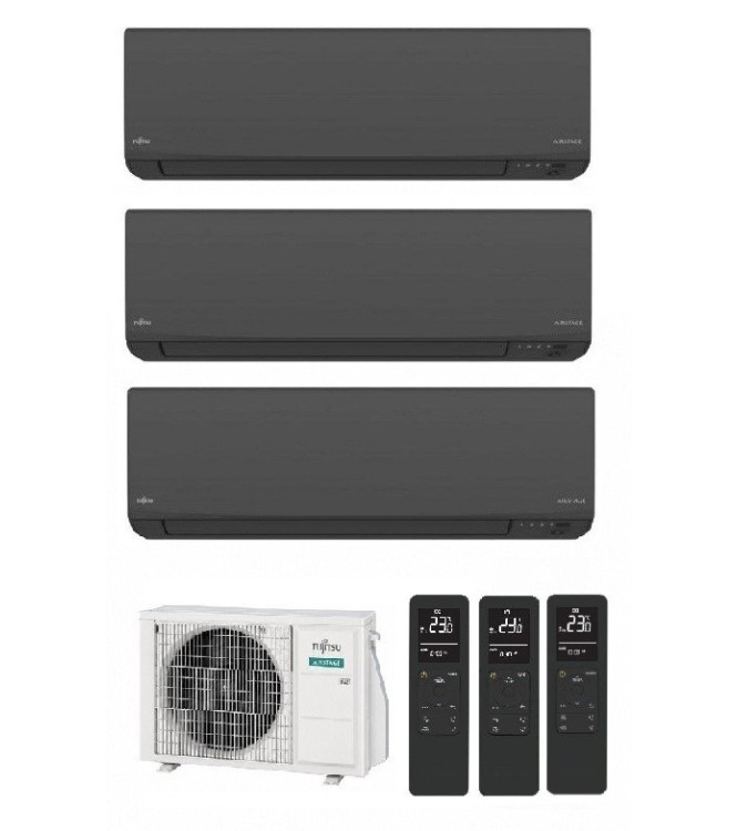 CONDIZIONATORE FUJITSU TRIAL SPLIT KJ-B NERO 9000+12000+14000 BTU WIFI INVERTER AOEG24KBCA3  A+++/A++