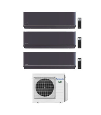 CONDIZIONATORE PANASONIC TRIAL SPLIT ETHEREA GRAFITE 7000+7000+15000 BTU WIFI INVERTER CU-3Z68TBE A++/A+