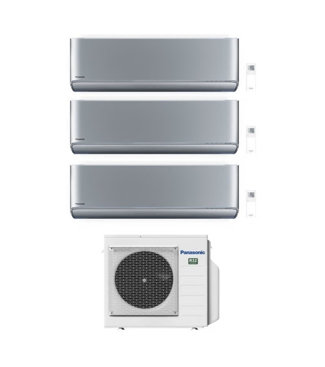 CONDIZIONATORE PANASONIC TRIAL SPLIT ETHEREA SILVER 9000+9000+12000 BTU WIFI INVERTER CU-3Z52CBE A+++/A++
