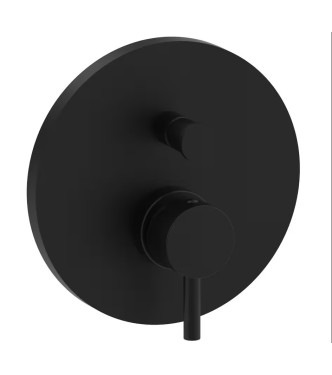 PAFFONI LIGHT EXTERNAL PART BUILT-IN SHOWER MIXER WITH MATT BLACK DIVERTER WITH METAL PLATE - LIGBOX015NO/M