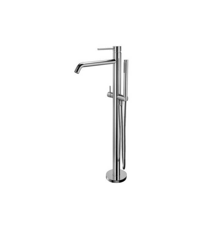 PAFFONI LIG032 LIGHT MISCELATORE MONOCOMANDO VASCA A PAVIMENTO CON DEVIATORE CROMATO