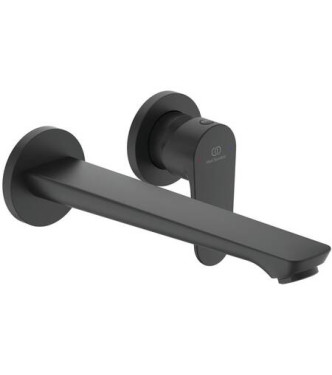 Wall-mounted basin mixer Ideal Standard Cerafine O with spout and plate - Black