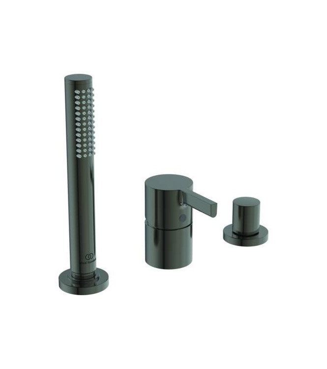 Gruppo vasca-doccia esterno Ideal Standard Cerafine O con deviatore - Acciaio spazzolato  