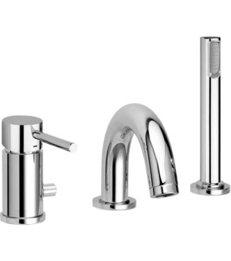 PAFFONI LIG047 LIGHT BATHTUB RIM MIXER 3-HOLE INCREASED FLOW RATE CHROME