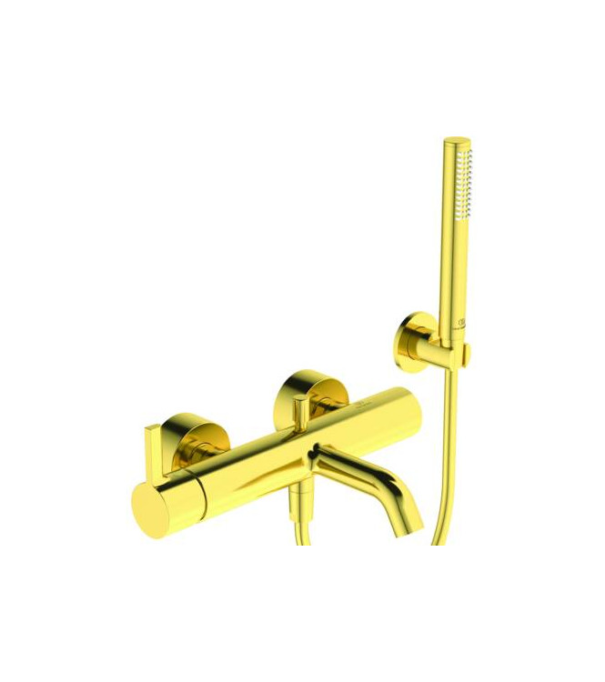 Ideal Standard Joy external bathtub-shower mixer with accessories - Brushed Gold