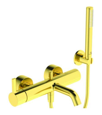 Ideal Standard Joy external bathtub-shower mixer with accessories - Brushed Gold