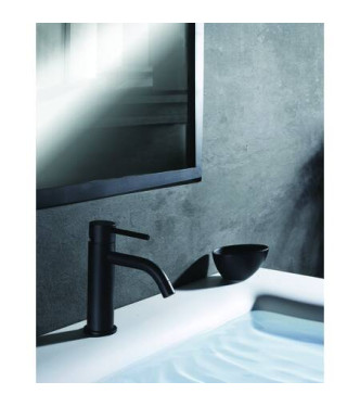 PAFFONI LIG071 LIGHT SINGLE LEVER BASIN MIXER MATT BLACK