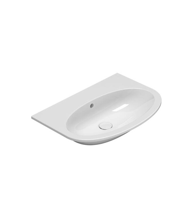 4ALL WASHBASIN WITH HOLE FITTINGS 70x48 H.15cm GLOSSY WHITE