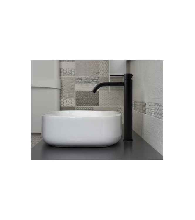 PAFFONI LIG081 LIGHT EXTENDED BASIN MIXER MATT BLACK