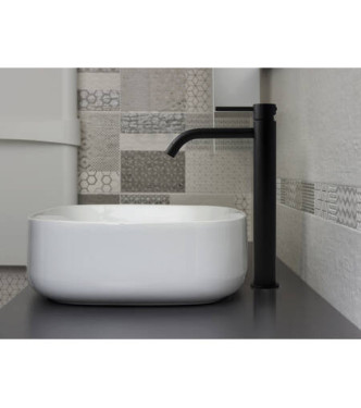 PAFFONI LIG081 LIGHT EXTENDED BASIN MIXER MATT BLACK