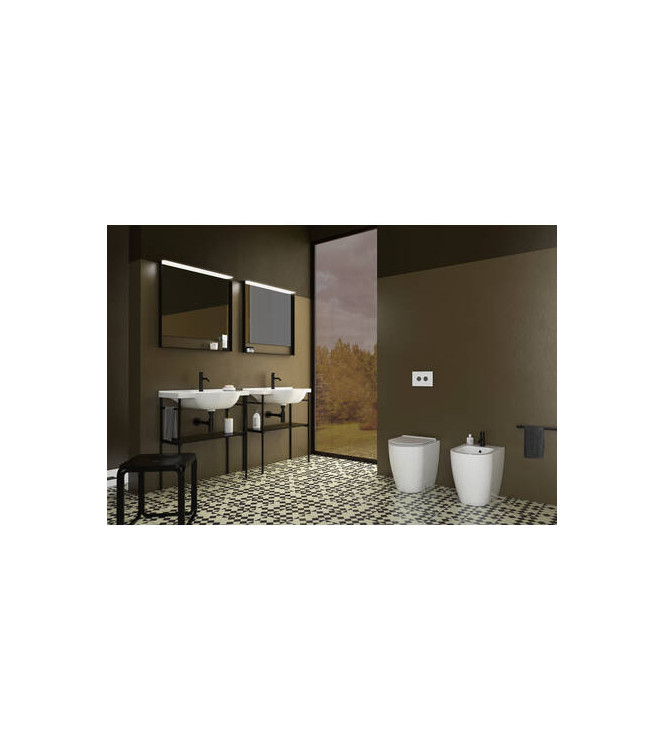 MODE Bidet a terra 53x34 H.43cm - Bianco lucido