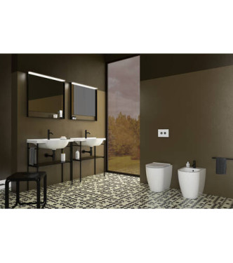 MODE Bidet a terra 53x34 H.43cm - Bianco lucido