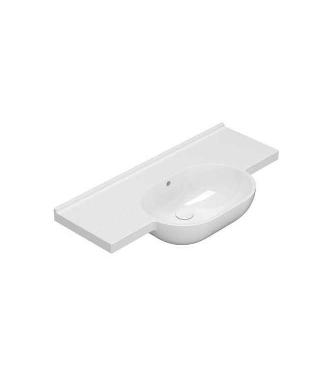 MODE SUSPENDED WASHBASIN 100x49cm WITHOUT HOLE GOLD GLOSSY WHITE
