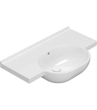 MODE SUSPENDED WASHBASIN 80x49cm WITHOUT HOLE GOLD GLOSSY WHITE