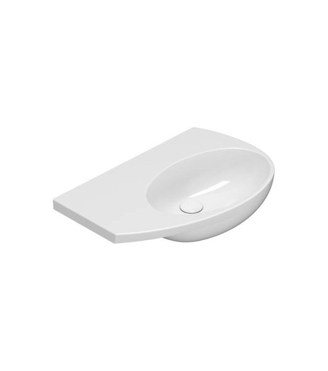 MODE LAVABO SOSPESO DESTRO SENZA FORO 70x45 BIANCO LUCIDO