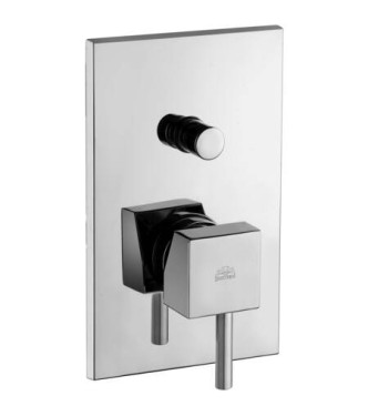 PAFFONI LEA015 LEVEL MISCELATORE MONOCOMANDO INCASSO DOCCIA CON DEVIATORE CROMATO E PIASTRA INOX