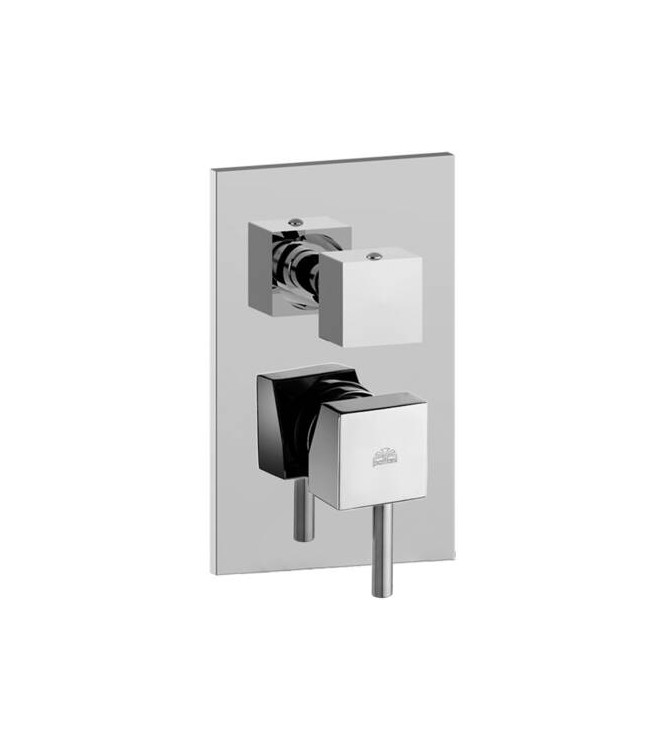 PAFFONI LEA018 LEVEL MISCELATORE MONOCOMANDO INCASSO DOCCIA CON DEVIATORE CROMATO E PIASTRA INOX