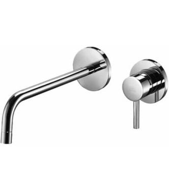 PAFFONI LIG104 70 LIGHT FLUSH-UP WASHBASIN MIXER 2 HOLE WITH 2 PLATES ø70mm BROOOM L123mm CHROMED