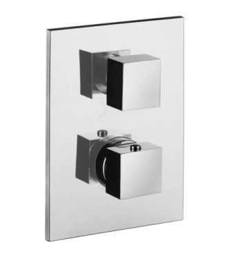 PAFFONI LEQ513 LEVEL TERMOSTATICO DOCCIA INCASSO CROMATO CON PIASTRA INOX