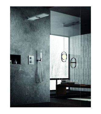 PAFFONI LEQ519 LEVEL TERMOSTATICO DOCCIA INCASSO CROMATO CON PIASTRA INOX