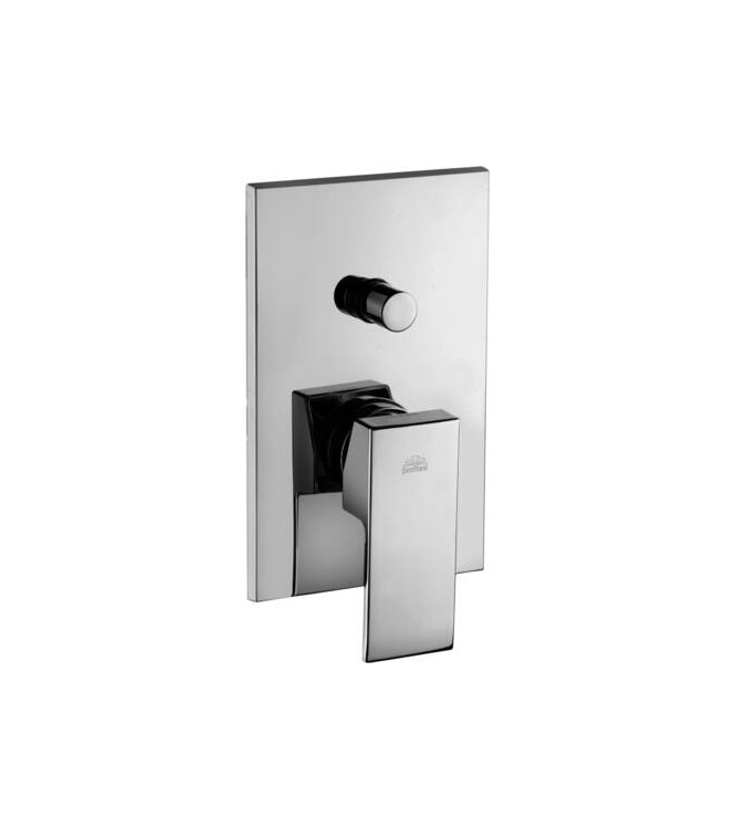 PAFFONI LES015 LEVEL SINGLE-LEVER CONCEALED SHOWER MIXER WITH CHROME DIVERTER AND ABS PLATE