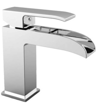 PAFFONI LES061 LEVEL MISCELATORE MONOCOMANDO LAVABO CASCATA SENZA con piletta CROMATO