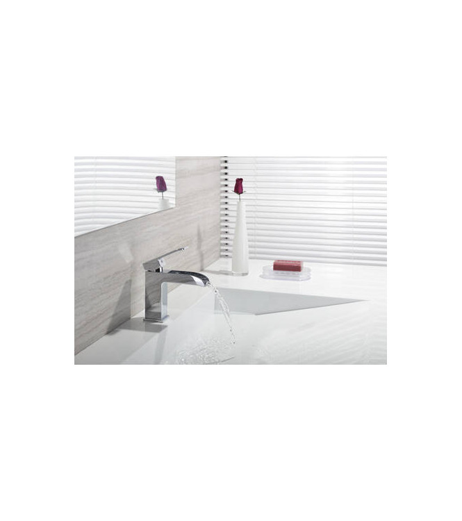 PAFFONI LES061 LEVEL MISCELATORE MONOCOMANDO LAVABO CASCATA SENZA con piletta CROMATO