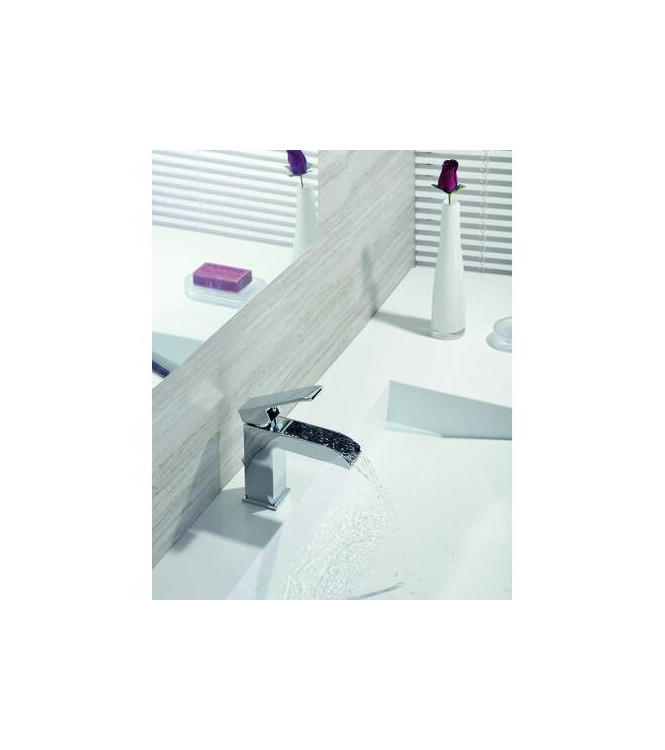 PAFFONI LES065 LEVEL MISCELATORE MONOCOMANDO LAVABO CASCATA con piletta ø1.1/4" CROMATO