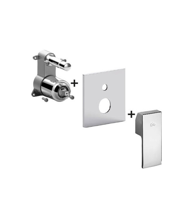 PAFFONI LESBOX015 LEVEL EXTERIOR PART CONCEALED SHOWER MIXER WITH CHROME DIVERTER