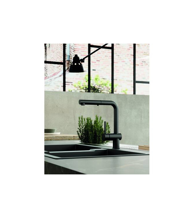 PAFFONI LIG285 LIGHT MISCELATORE MONOCOMANDO LAVELLO NERO OPACO