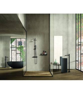 PAFFONI LIQ168E LIGHT EXTERNAL SHOWER THERMOSTAT WITHOUT HAND SHOWER BLACK