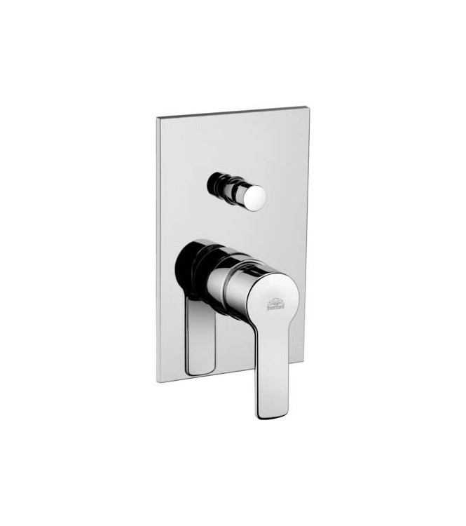 PAFFONI RED015 RED CONCEALED SINGLE-LEVER SHOWER MIXER WITH CHROME DIVERTER AND STAINLESS STEEL PLATE