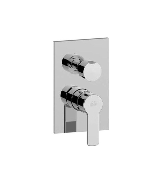 PAFFONI RED019 RED 3-OUTLET CONCEALED SHOWER MIXER CHROME WITH STAINLESS STEEL PLATE