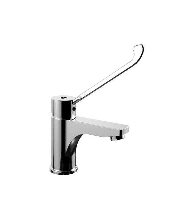 PAFFONI RED301 RED SINGLE-LEVER WASHBASIN MIXER WITH CHROME CLINICAL LEVER