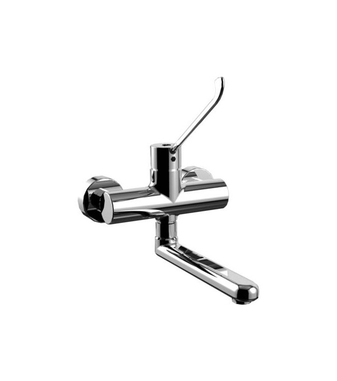 PAFFONI RED302 RED MISCELATORE MONOCOMANDO LAVELLO A PARETE CON LEVA CLINICA CROMATO