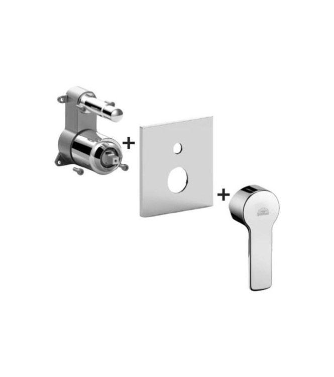 PAFFONI REDBOX015 RED EXPOSED PART CONCEALED SHOWER MIXER WITH CHROME DIVERTER