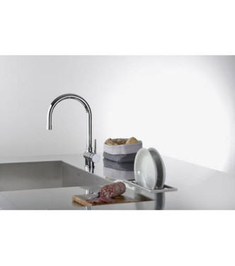 PAFFONI SK185 STICK MISCELATORE MONOCOMANDO LAVELLO CON DOCCETTA CROMATO