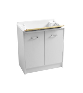 Colavene DL8045B - Washbasin 80x45 cm with ABS bowl and White Cabinet