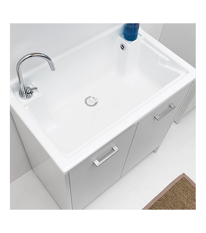 Colavene DL8045B - Washbasin 80x45 cm with ABS bowl and White Cabinet