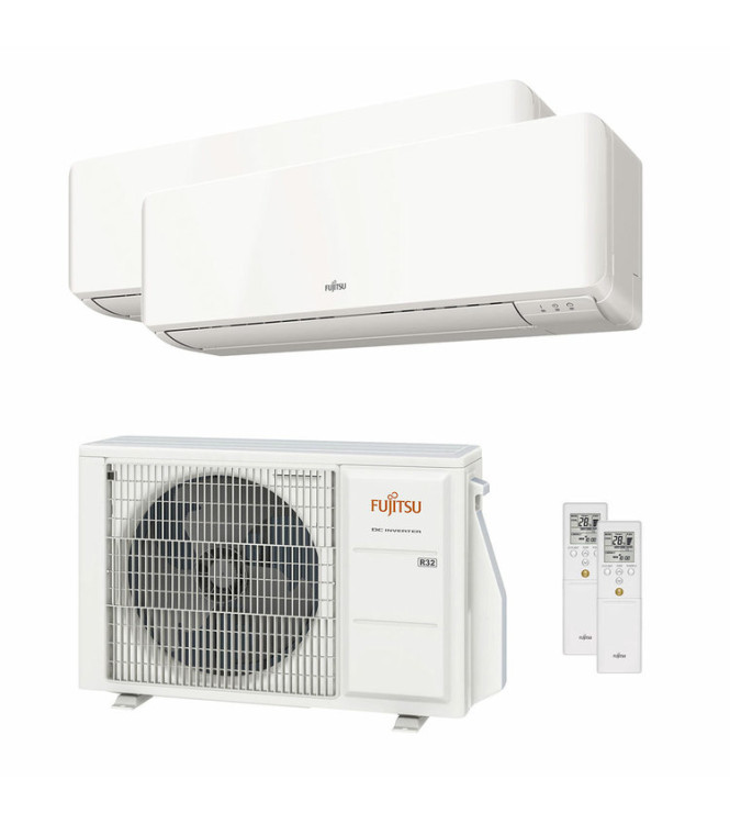 Fujitsu KM Series Dual Split 9000+12000 BTU R32 Wi-Fi Inverter A++ Air Conditioner - Outdoor Unit 5.4 kW