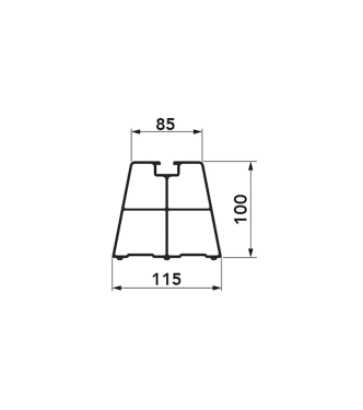 floor base pair with vibration damping 45cm load capacity 180kg