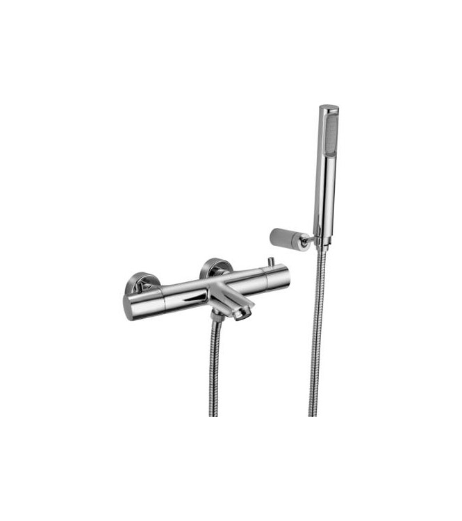 PAFFONI LIQ023 LIGHT EXTERNAL BATH/SHOWER THERMOSTAT WITH HAND SHOWER CHROME-PLATED