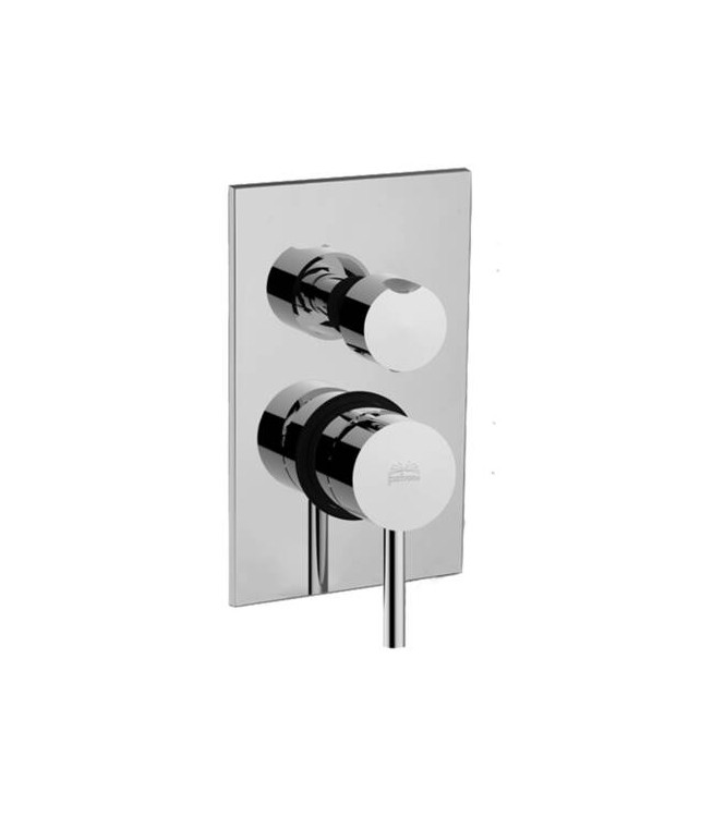 PAFFONI LIQ518 LIGHT TERMOSTATICO INCASSO DOCCIA CON DEVIATORE CROMATO CON PIASTRA INOX