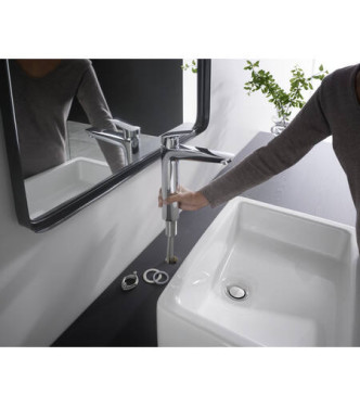 71090 LOGIS SINGLE-LEVER BASIN MIXER 190 + CHROME POP-UP WASTE