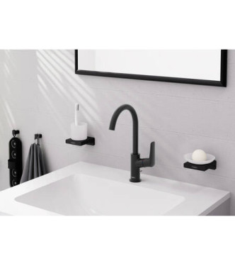 71130 LOGIS SINGLE LEVER BASIN MIXER 210 + POP-UP WASTE MATT BLACK