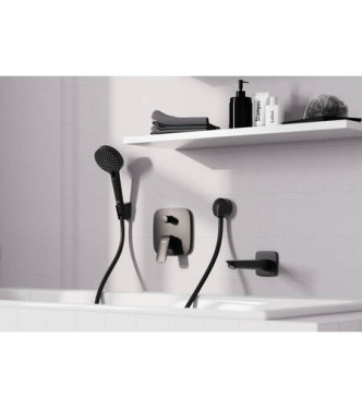 71405 LOGIS PARTE ESTERNA MISCELATORE INCASSO VASCA NERO OPACO